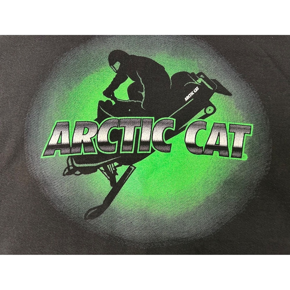Vintage 90's Arctic Cat black neon green pullover Retro Snowmobile Graphic - Picture 8 of 10